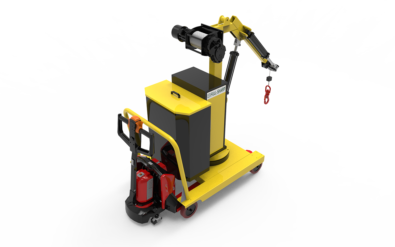 Xe cẩu điện 400kg Full-Sharp cấu trúc chân đế và tay cần
